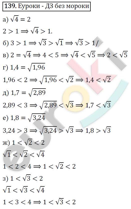 Алгебра 8 класс. ФГОС Никольский, Потапов Задание 139