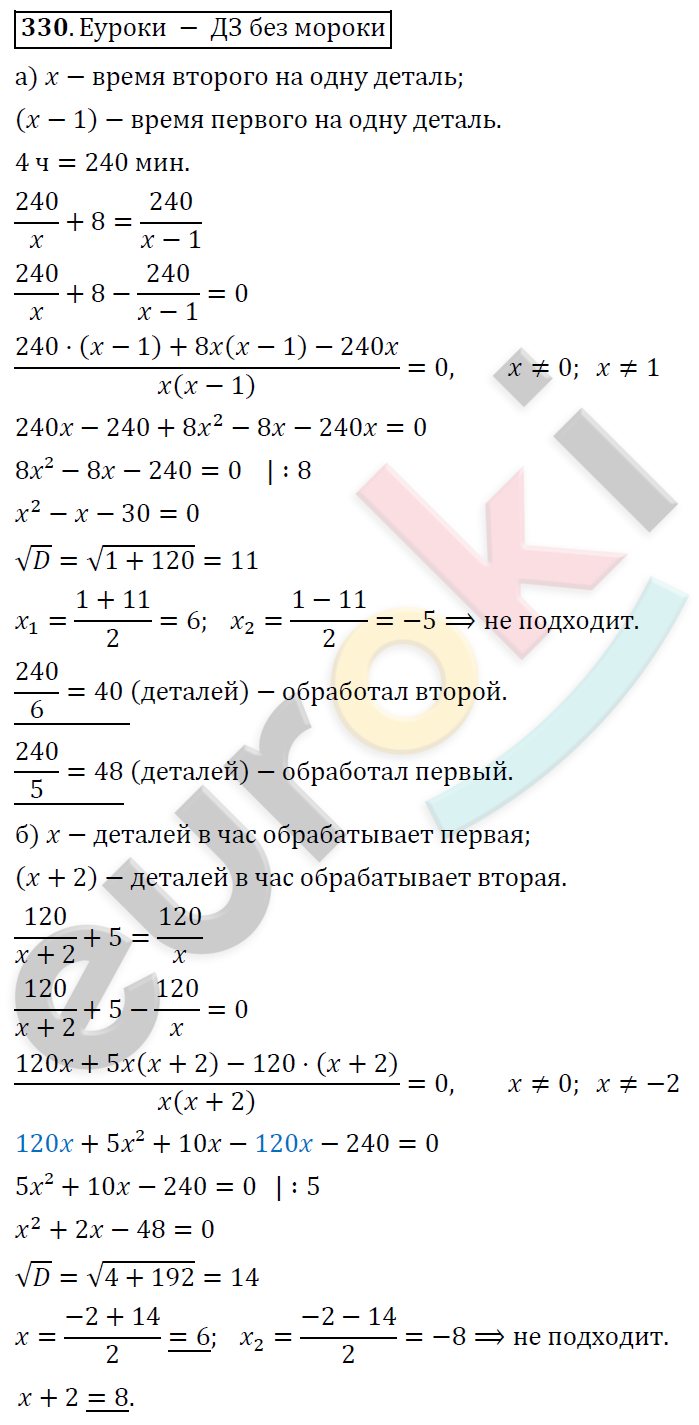 Алгебра 8 класс. ФГОС Никольский, Потапов Задание 330