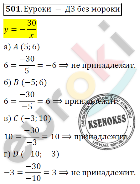 Алгебра 8 класс. ФГОС Никольский, Потапов Задание 501