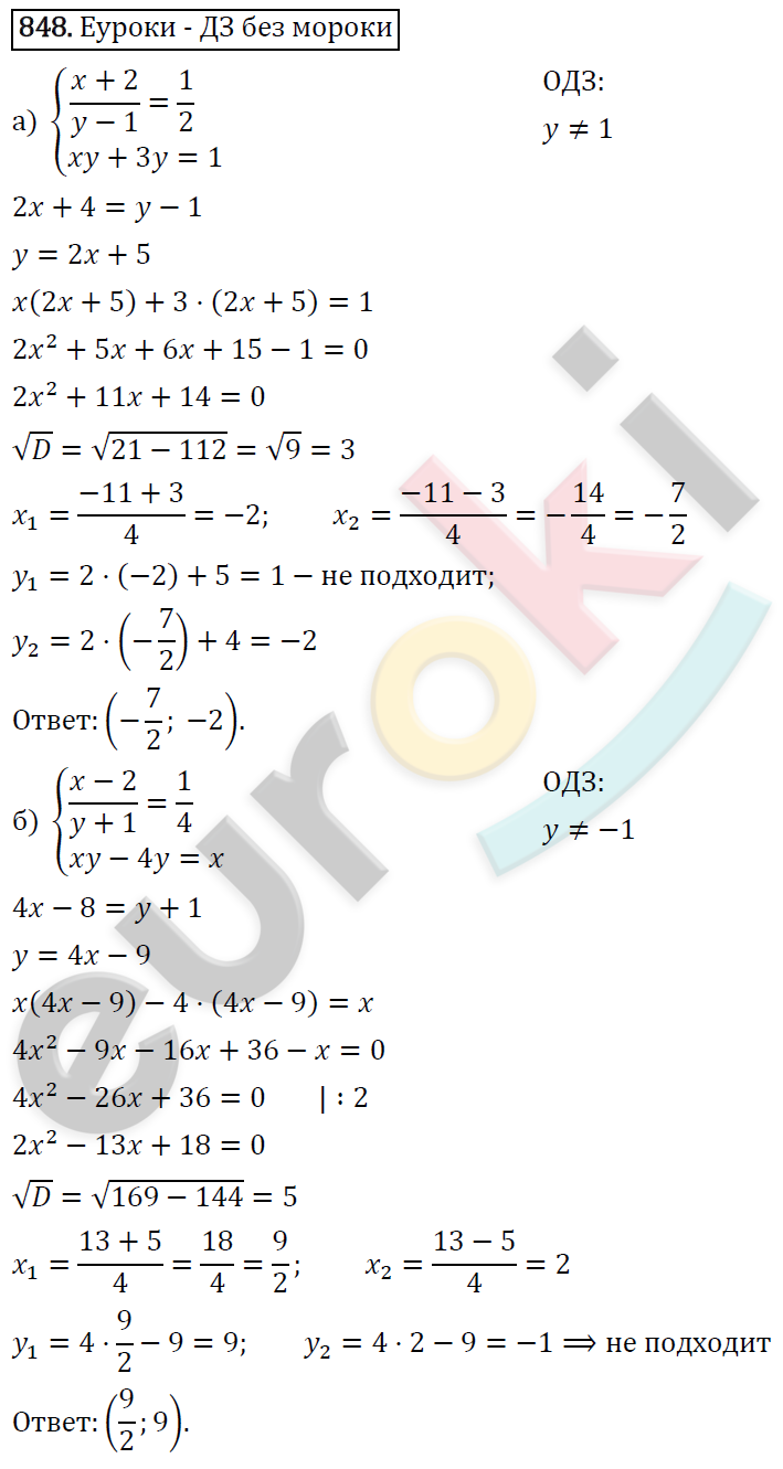 Алгебра 8 класс. ФГОС Никольский, Потапов Задание 848