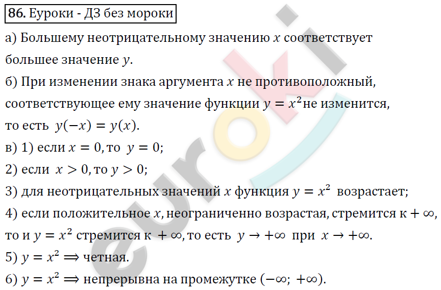 Алгебра 8 класс. ФГОС Никольский, Потапов Задание 86