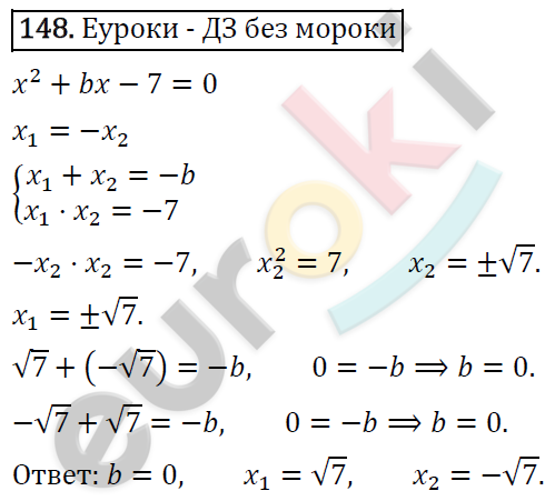 Дидактические материалы по алгебре 8 класс Мерзляк, Полонский, Рабинович Вариант 148