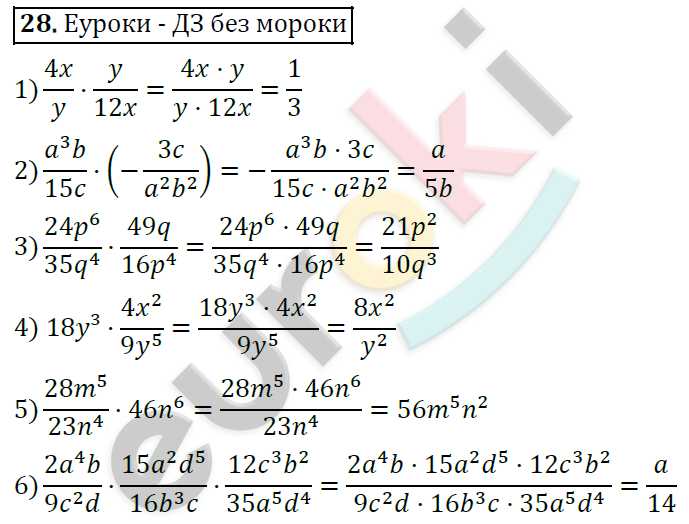 Дидактические материалы по алгебре 8 класс Мерзляк, Полонский, Рабинович Вариант 28
