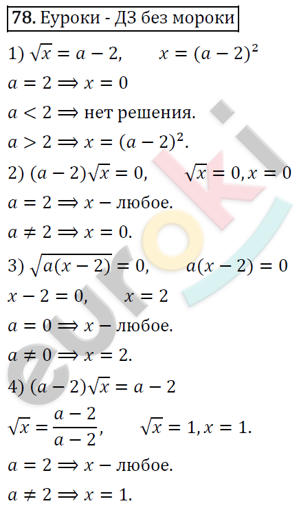 Дидактические материалы по алгебре 8 класс Мерзляк, Полонский, Рабинович Вариант 78