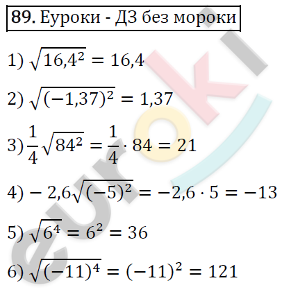Дидактические материалы по алгебре 8 класс Мерзляк, Полонский, Рабинович Вариант 89
