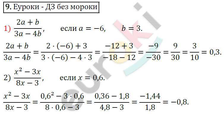 Дидактические материалы по алгебре 8 класс Мерзляк, Полонский, Рабинович Вариант 9