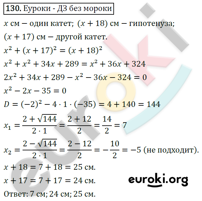 Дидактические материалы по алгебре 8 класс Мерзляк, Полонский, Рабинович Вариант 130