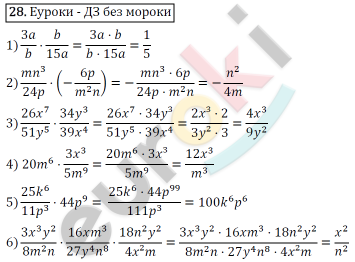 Дидактические материалы по алгебре 8 класс Мерзляк, Полонский, Рабинович Вариант 28