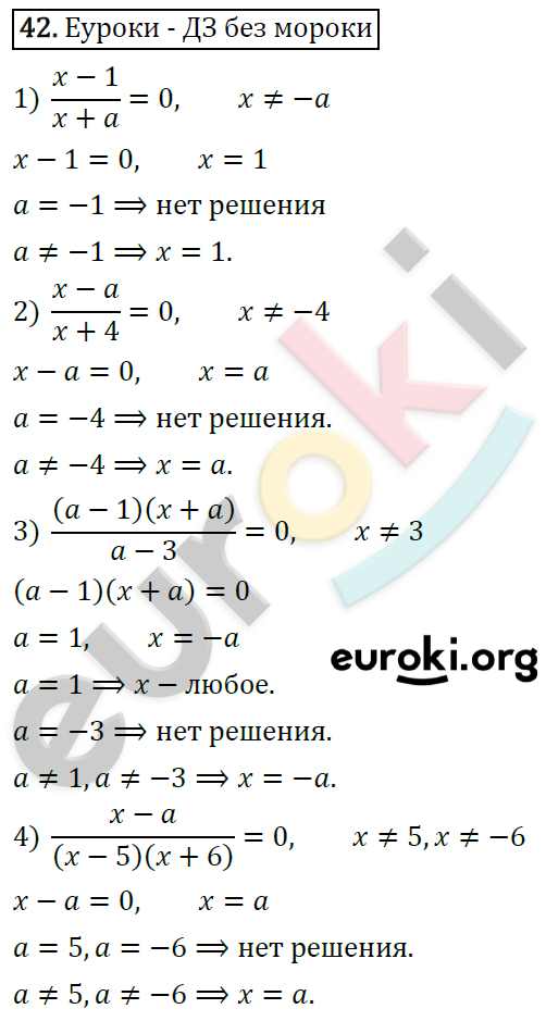 Дидактические материалы по алгебре 8 класс Мерзляк, Полонский, Рабинович Вариант 42