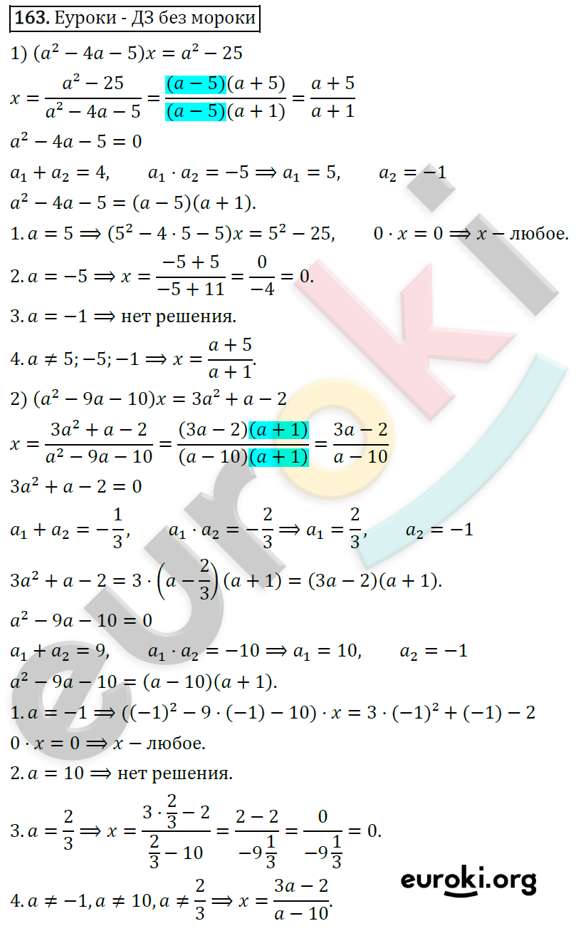 Дидактические материалы по алгебре 8 класс Мерзляк, Полонский, Рабинович Вариант 163