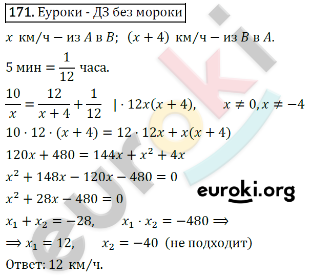 Дидактические материалы по алгебре 8 класс Мерзляк, Полонский, Рабинович Вариант 171