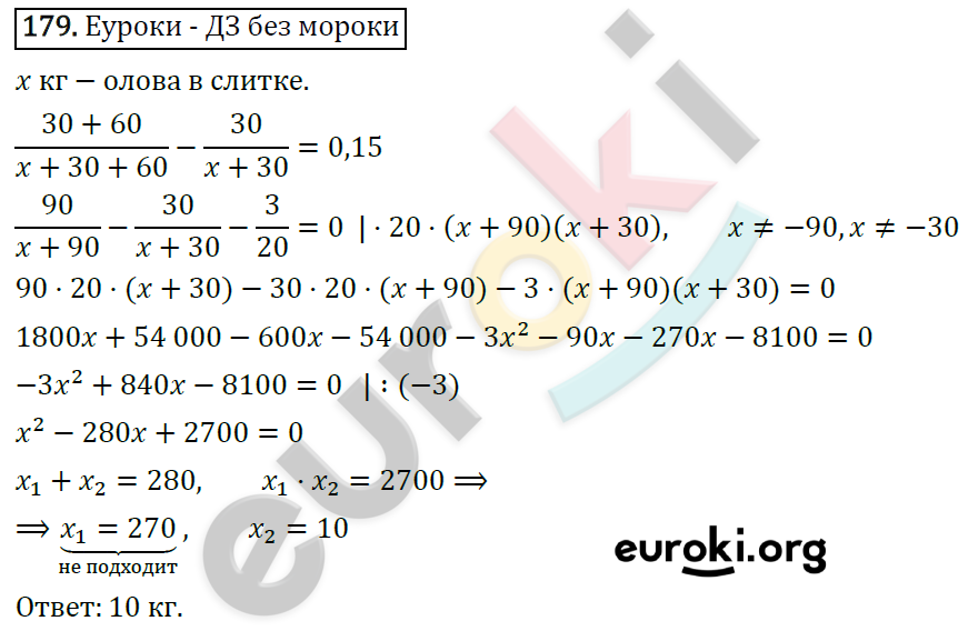Дидактические материалы по алгебре 8 класс Мерзляк, Полонский, Рабинович Вариант 179