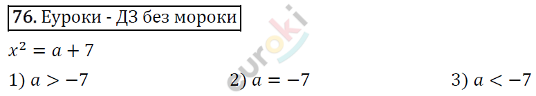 Дидактические материалы по алгебре 8 класс Мерзляк, Полонский, Рабинович Вариант 76
