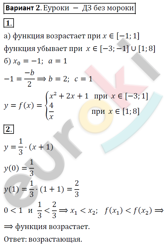 Самостоятельные работы по алгебре 8 класс. ФГОС Александрова Вариант 2