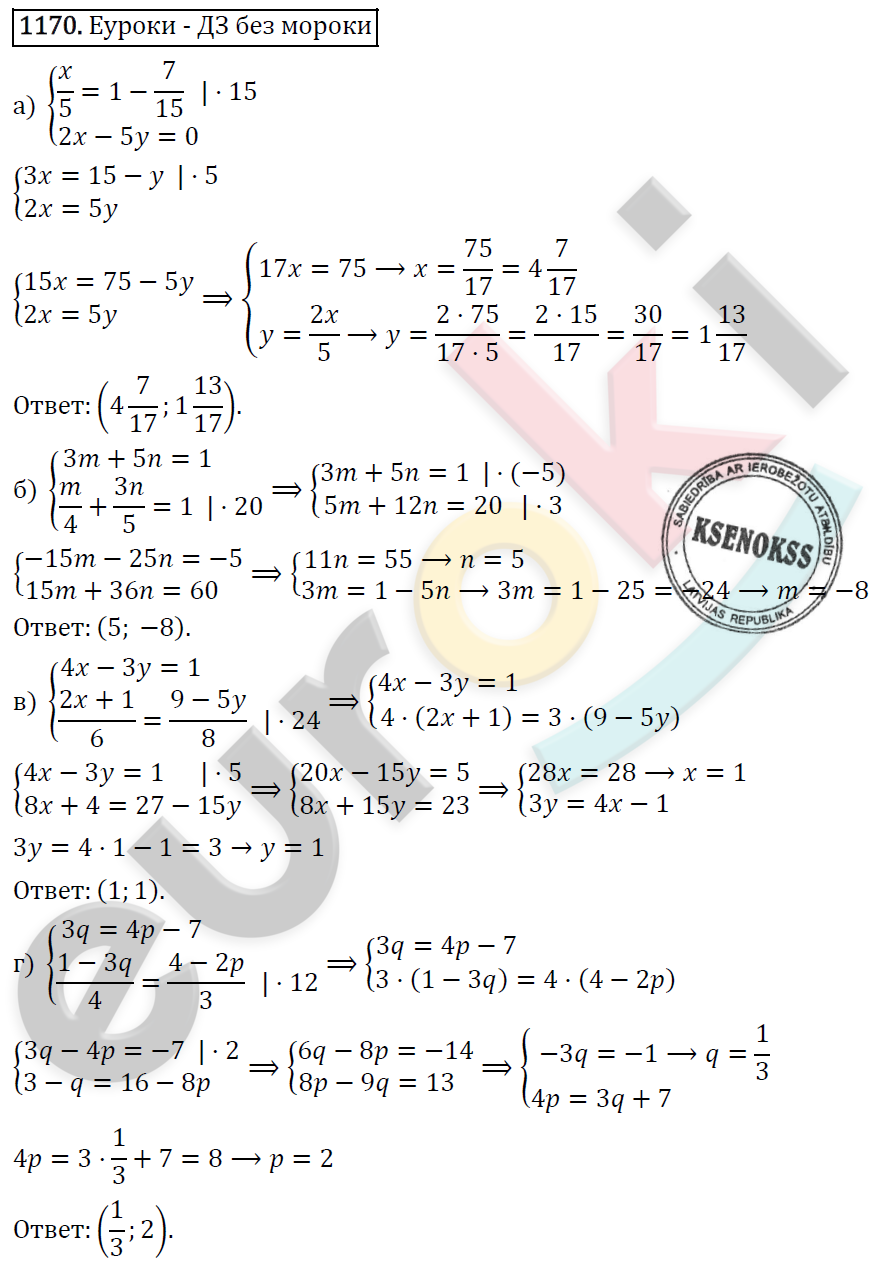 Алгебра 7 класс. ФГОС Макарычев, Миндюк, Нешков Задание 1170