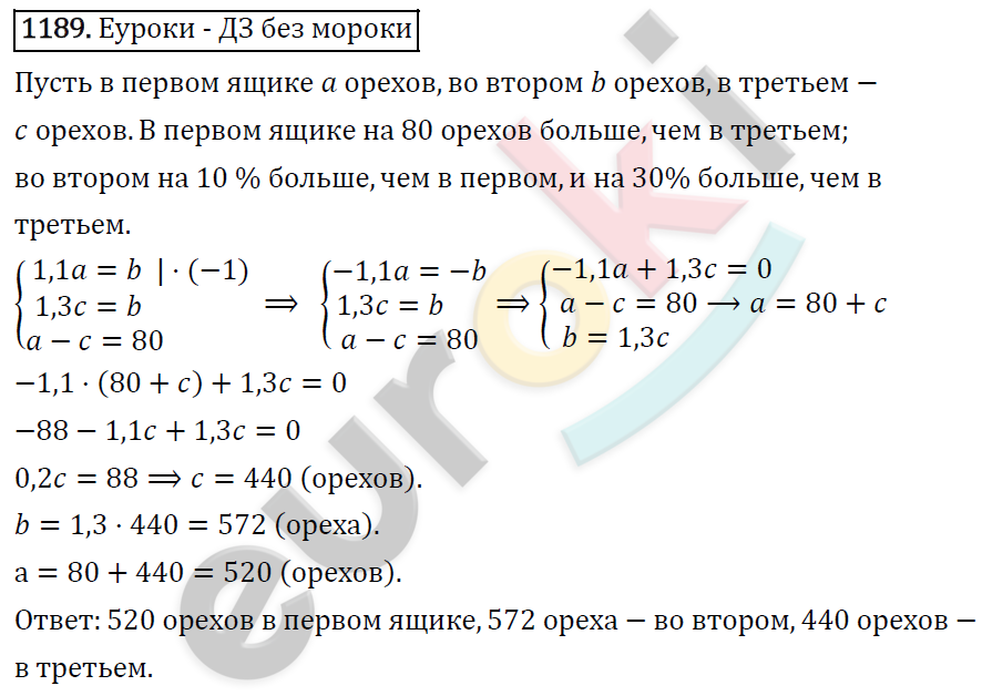 Алгебра 7 класс. ФГОС Макарычев, Миндюк, Нешков Задание 1189