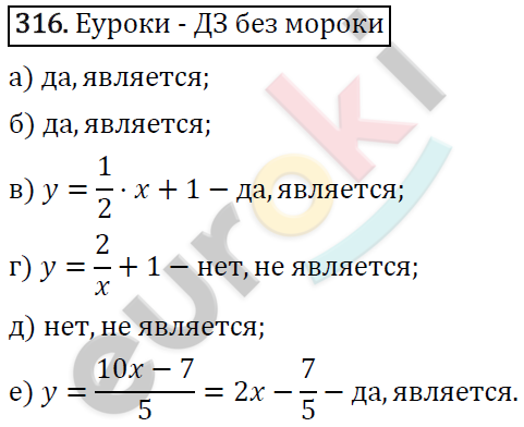 Алгебра 7 класс. ФГОС Макарычев, Миндюк, Нешков Задание 316