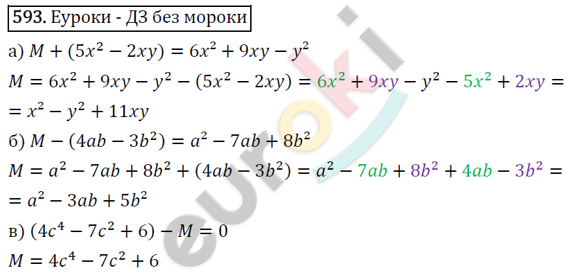 Алгебра 7 класс. ФГОС Макарычев, Миндюк, Нешков Задание 593