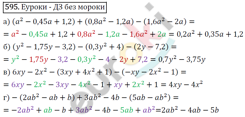 Алгебра 7 класс. ФГОС Макарычев, Миндюк, Нешков Задание 595