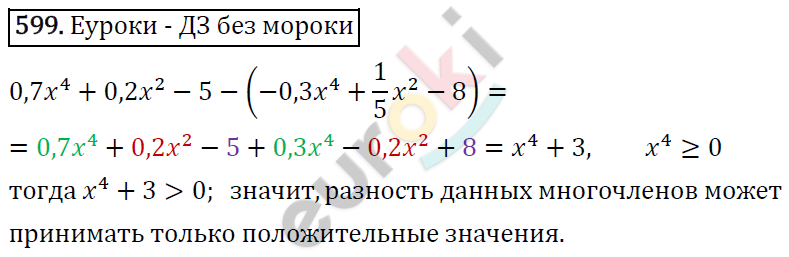 Алгебра 7 класс. ФГОС Макарычев, Миндюк, Нешков Задание 599