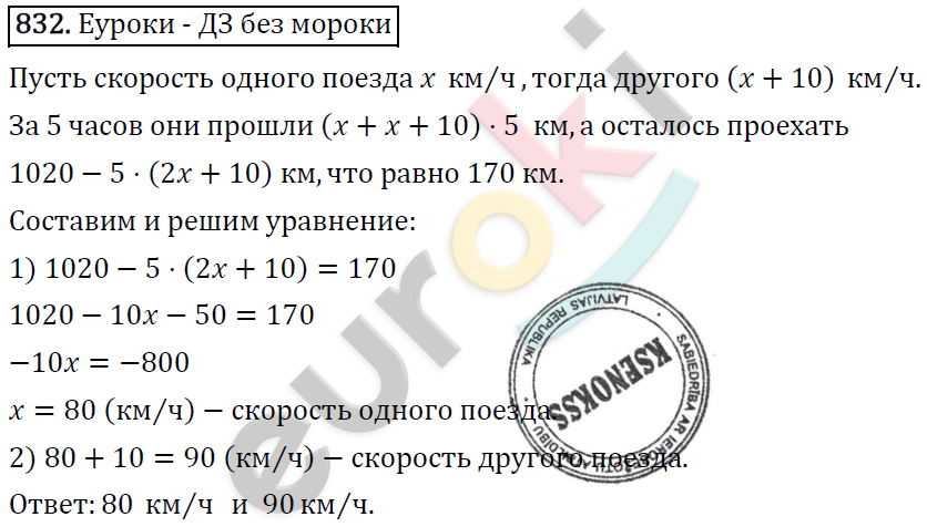 Алгебра 7 класс. ФГОС Макарычев, Миндюк, Нешков Задание 832