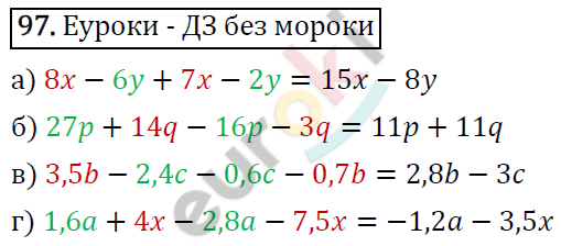 Алгебра 7 класс. ФГОС Макарычев, Миндюк, Нешков Задание 97