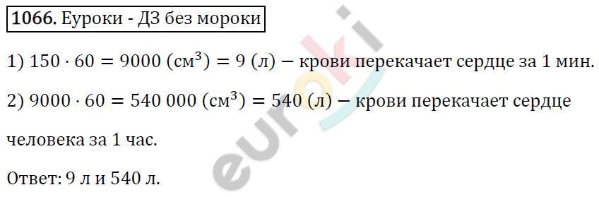 Математика 5 класс. ФГОС Виленкин, Жохов, Чесноков, Шварцбурд Задание 1066