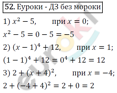 Дидактические материалы по алгебре 7 класс Мерзляк, Полонский, Рабинович Вариант 52