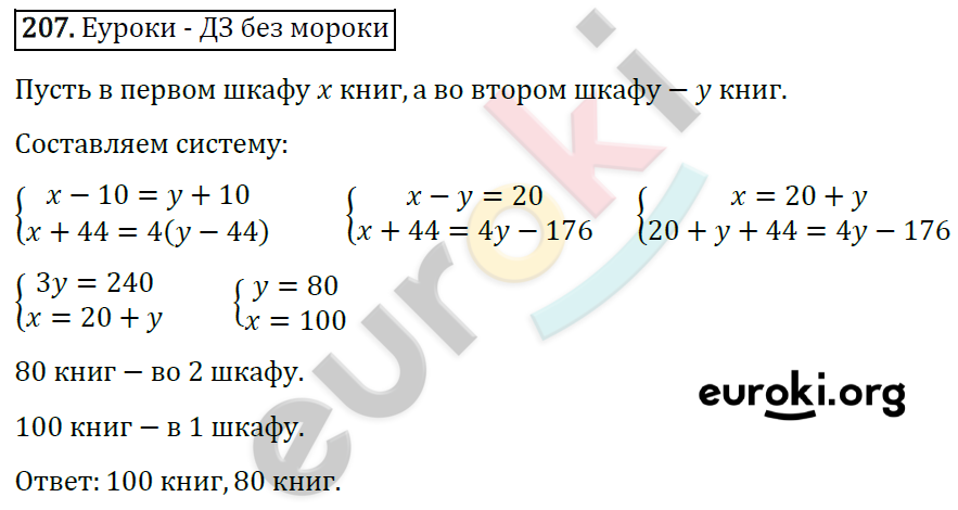 Дидактические материалы по алгебре 7 класс Мерзляк, Полонский, Рабинович Вариант 207