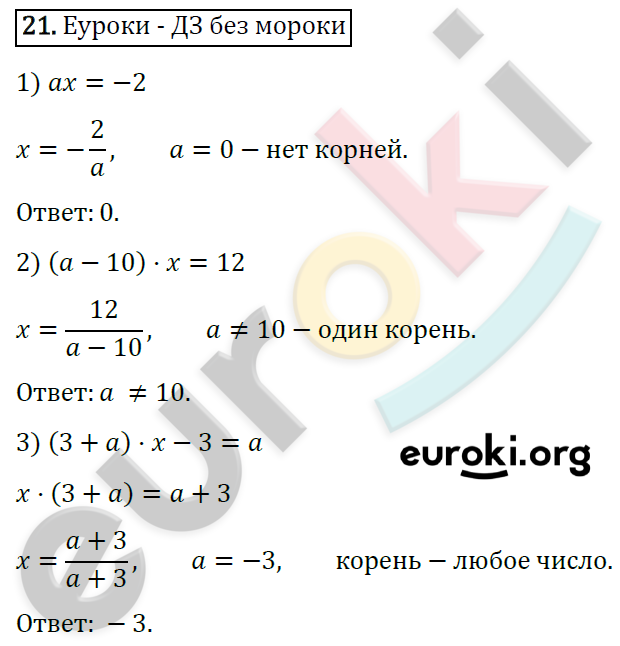 Дидактические материалы по алгебре 7 класс Мерзляк, Полонский, Рабинович Вариант 21