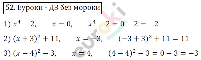 Дидактические материалы по алгебре 7 класс Мерзляк, Полонский, Рабинович Вариант 52