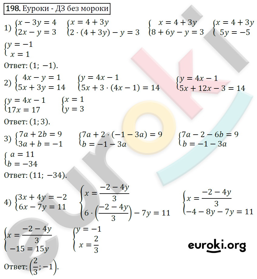 Дидактические материалы по алгебре 7 класс Мерзляк, Полонский, Рабинович Вариант 198