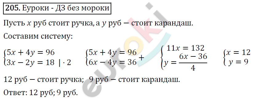 Дидактические материалы по алгебре 7 класс Мерзляк, Полонский, Рабинович Вариант 205
