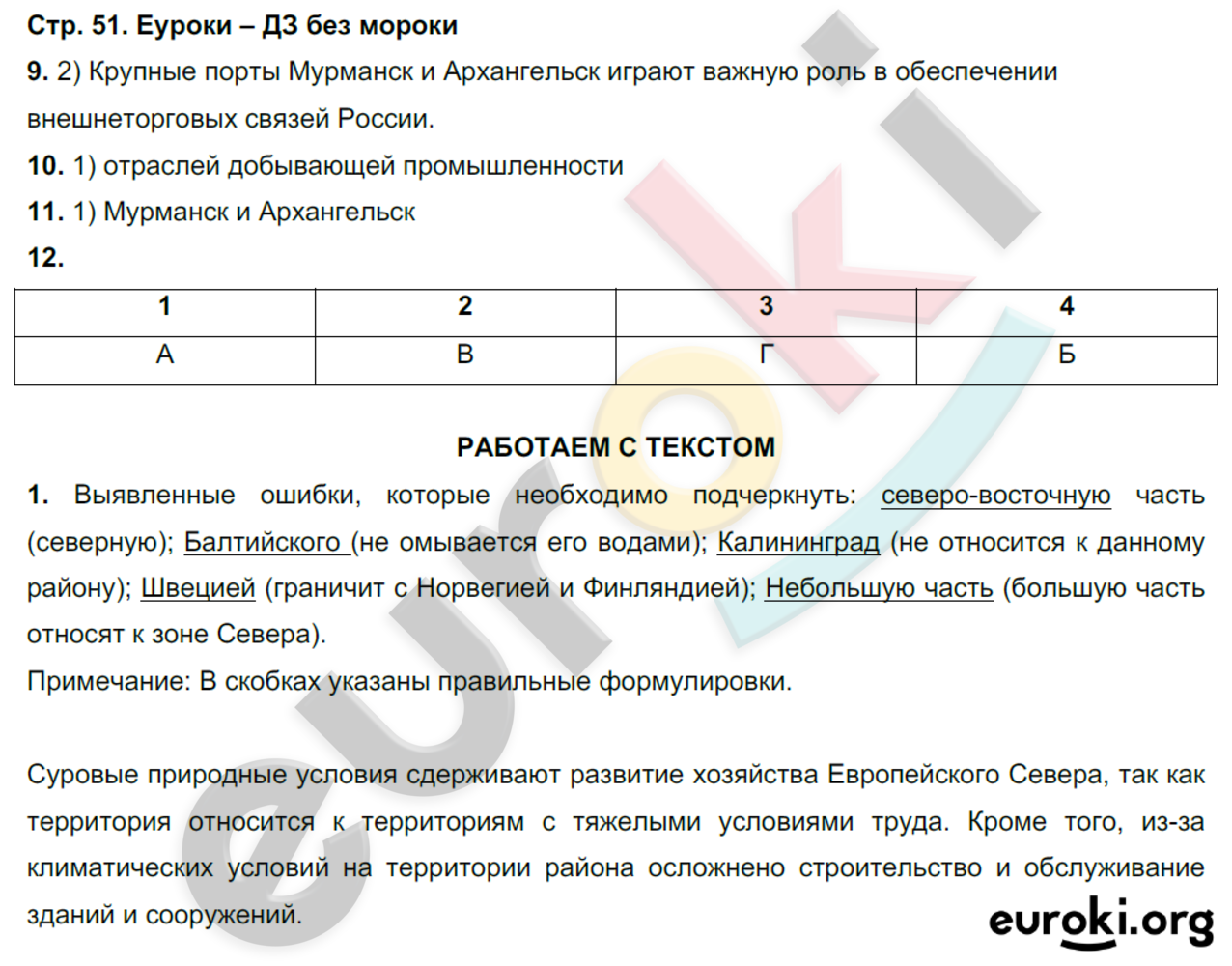 Тетрадь-тренажёр по географии 9 класс. ФГОС Ходова, Ольховая Страница 51