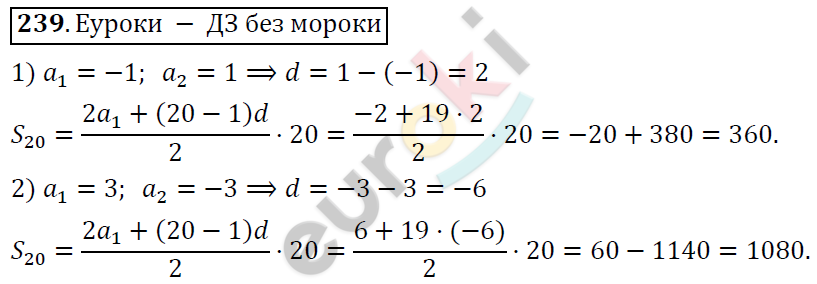 Алгебра 9 класс. ФГОС Колягин, Ткачева, Фёдорова Задание 239