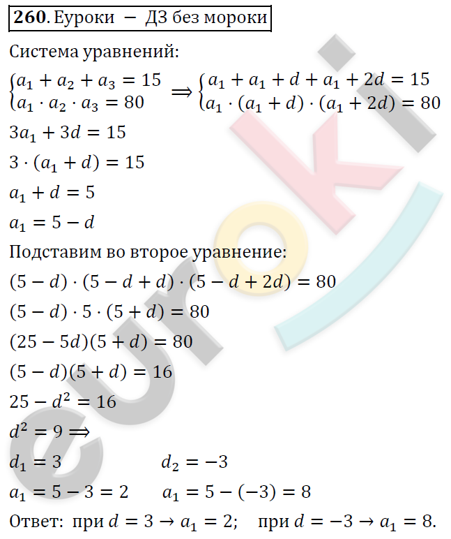 Алгебра 9 класс. ФГОС Колягин, Ткачева, Фёдорова Задание 260
