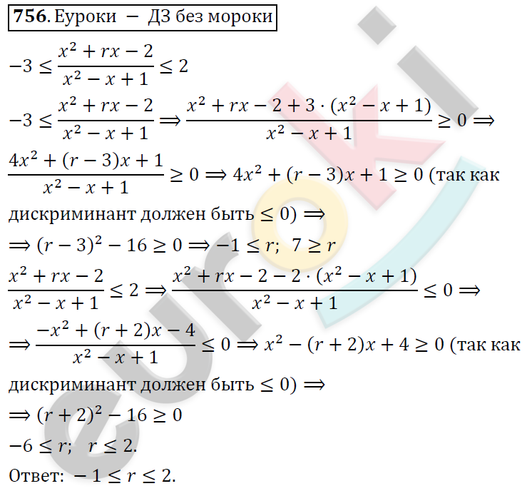 Алгебра 9 класс. ФГОС Колягин, Ткачева, Фёдорова Задание 756