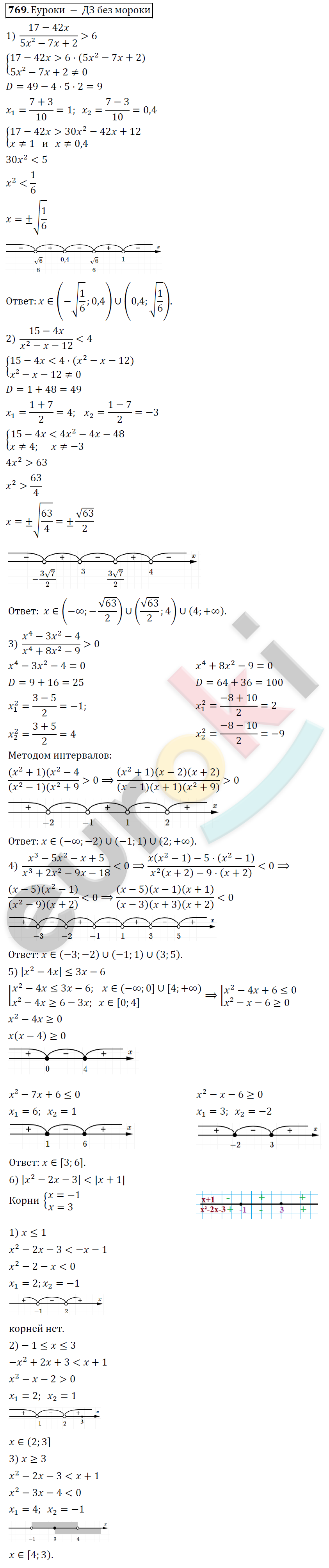 Алгебра 9 класс. ФГОС Колягин, Ткачева, Фёдорова Задание 769