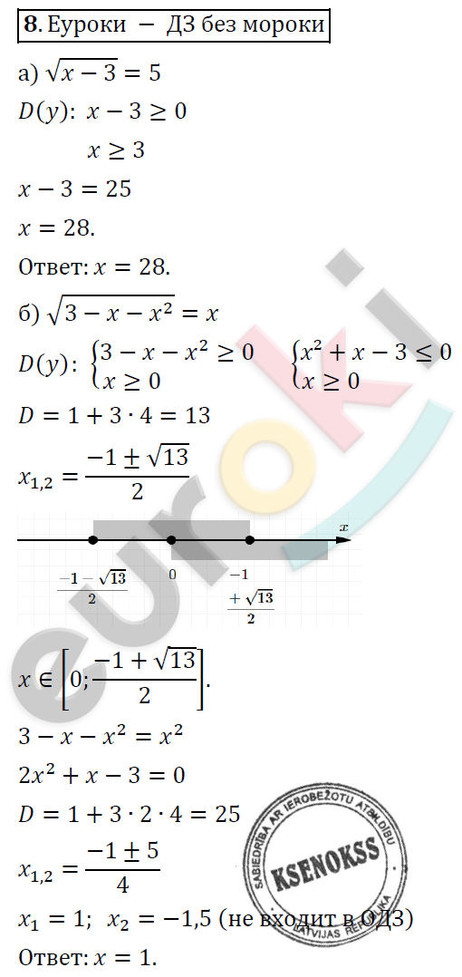 Алгебра 9 класс Алимов Задание 8