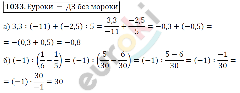 Математика 6 класс. ФГОС Дорофеев, Шарыгин Задание 1033