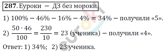 Математика 6 класс. ФГОС Дорофеев, Шарыгин Задание 287