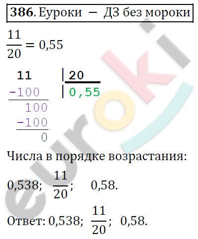 Математика 6 класс. ФГОС Дорофеев, Шарыгин Задание 386