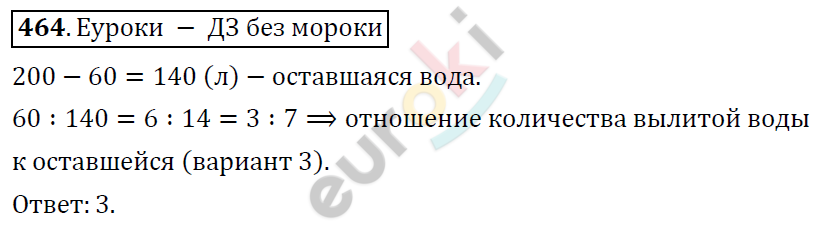 Математика 6 класс. ФГОС Дорофеев, Шарыгин Задание 464