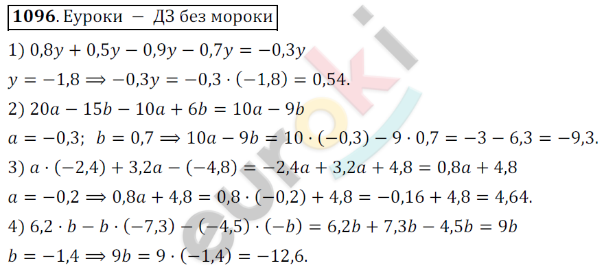 Математика 6 класс. ФГОС Мерзляк, Полонский, Якир Задание 1096