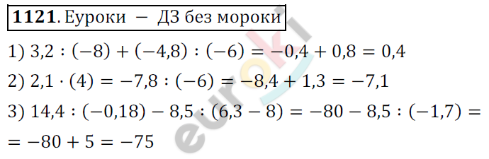 Математика 6 класс. ФГОС Мерзляк, Полонский, Якир Задание 1121