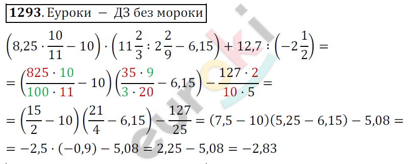 Математика 6 класс. ФГОС Мерзляк, Полонский, Якир Задание 1293
