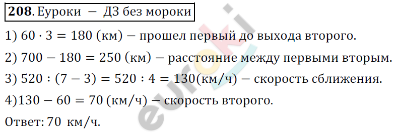 Математика 6 класс. ФГОС Мерзляк, Полонский, Якир Задание 208