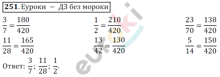 Математика 6 класс. ФГОС Мерзляк, Полонский, Якир Задание 251