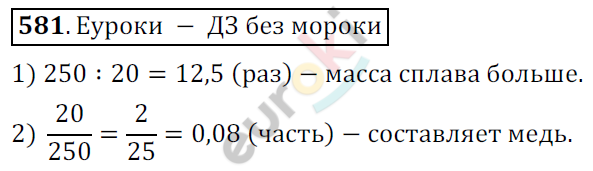 Математика 6 класс. ФГОС Мерзляк, Полонский, Якир Задание 581