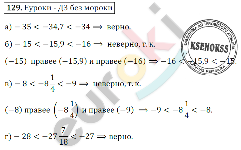 Математика 6 класс. ФГОС Зубарева, Мордкович Задание 129